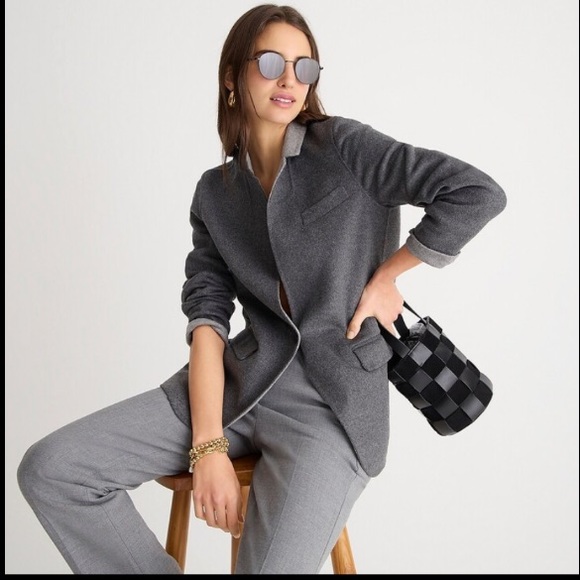 NWT J. Crew Blazer Jacket Leighton Wool in Grey